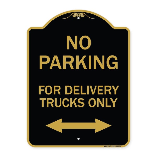 Signmission No Parking No Parking for Delivery Trucks Only With Bidirectional Arrow, A-DES-BG-1824-23666 A-DES-BG-1824-23666 - main